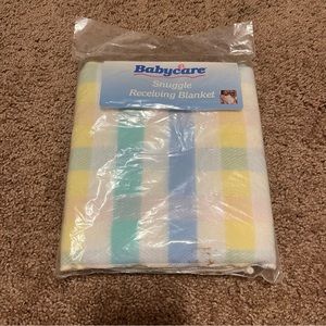 NWT White, Green, Yellow, Pink, and Blue Babycare Snuggle Receiving Blanket